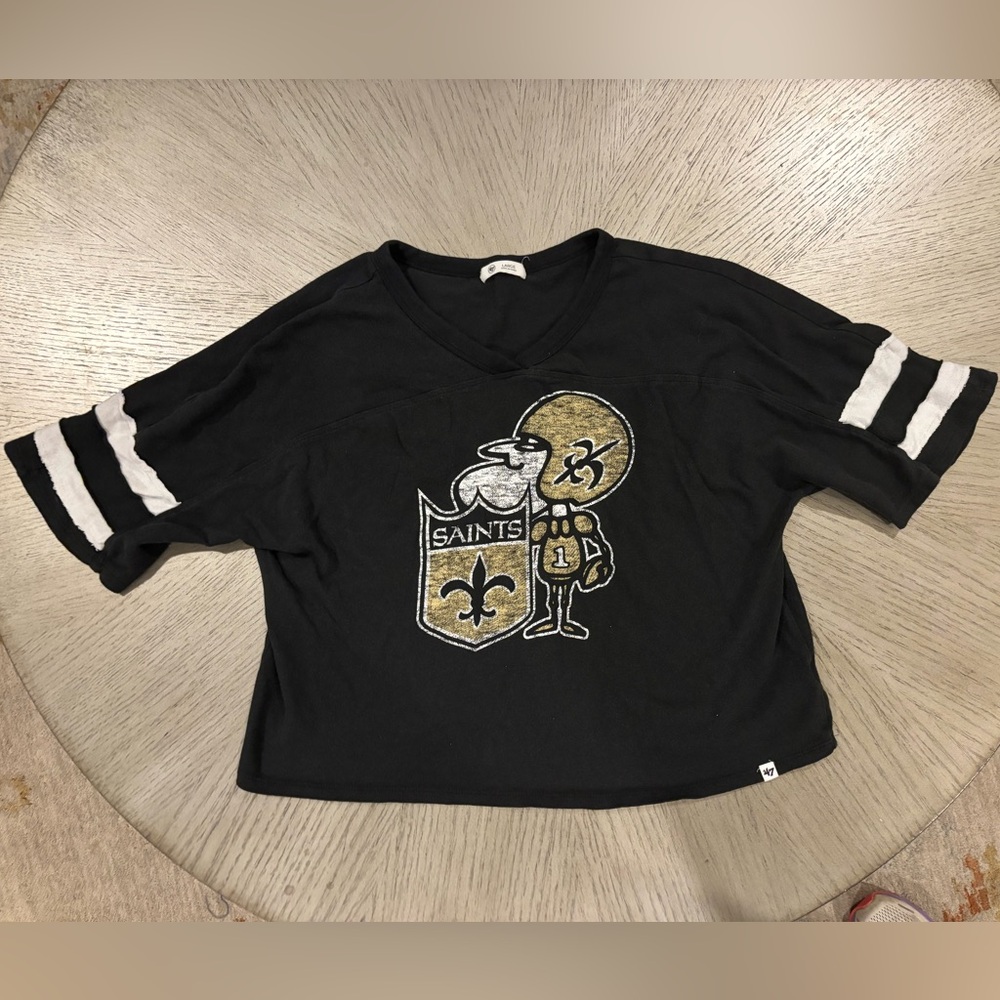 47 Women’s Black and Gold Saints Jersey Tee